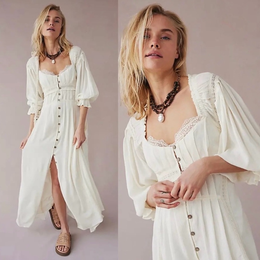 Free People Cream Maxi Dress